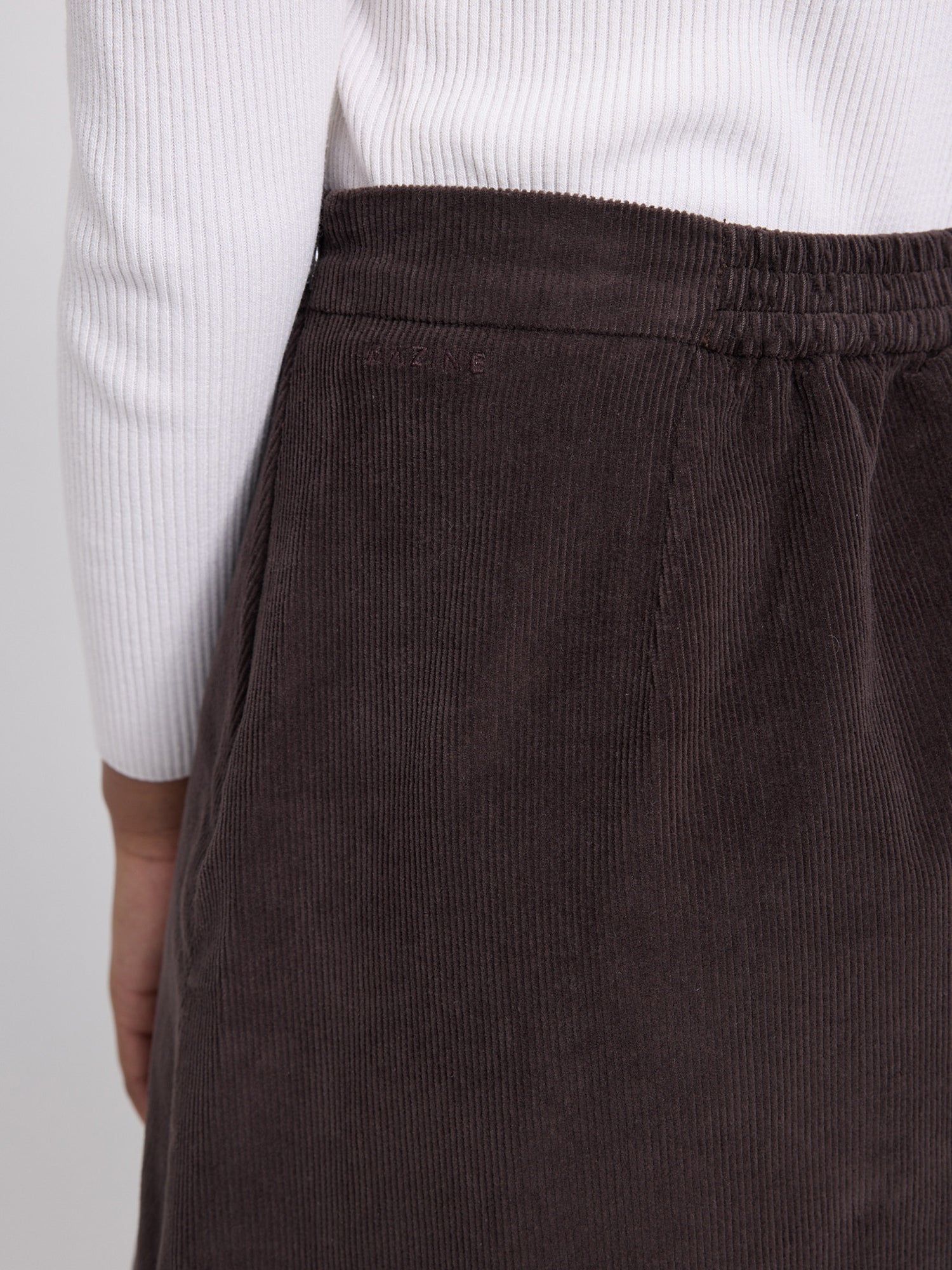 Skirt Mini Corduroy Dark Chocolate Cotton | MAZINE