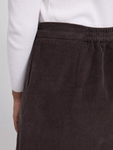 Skirt Mini Corduroy Dark Chocolate Cotton | MAZINE