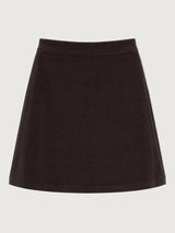 Skirt Mini Corduroy Dark Chocolate Cotton | MAZINE