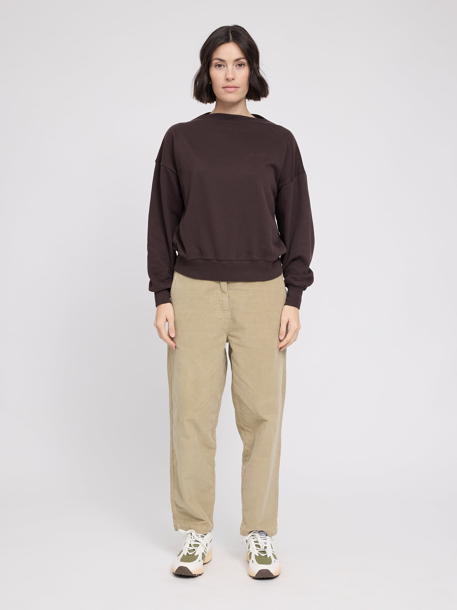Pantaloni in velluto a coste cotone kaki chiaro | MAZINE
