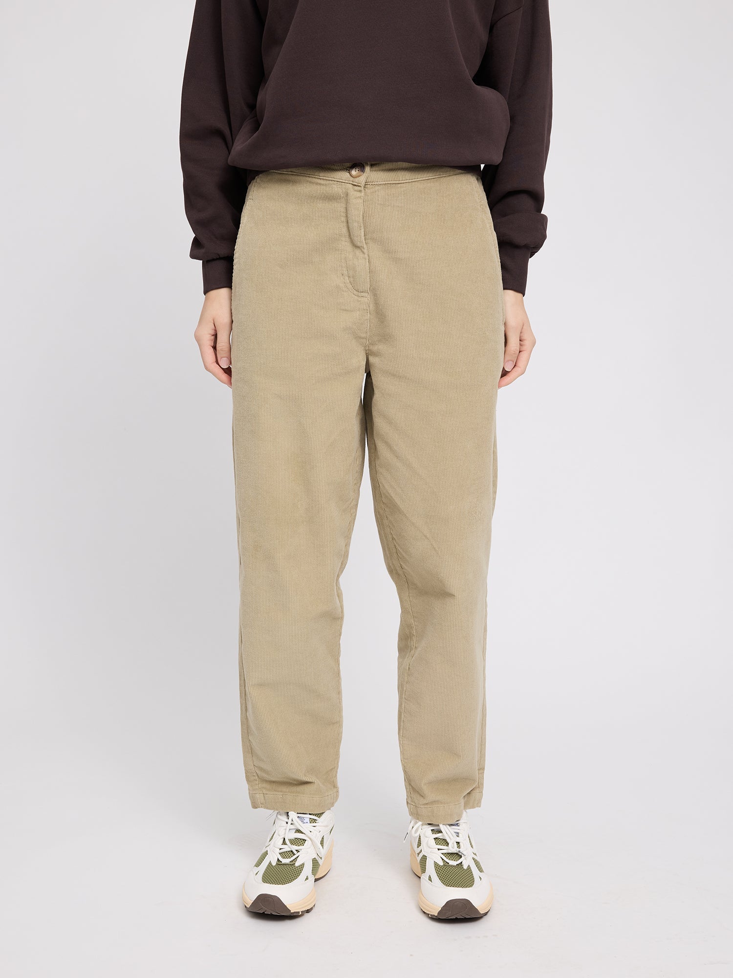 Pantaloni in velluto a coste cotone kaki chiaro | MAZINE