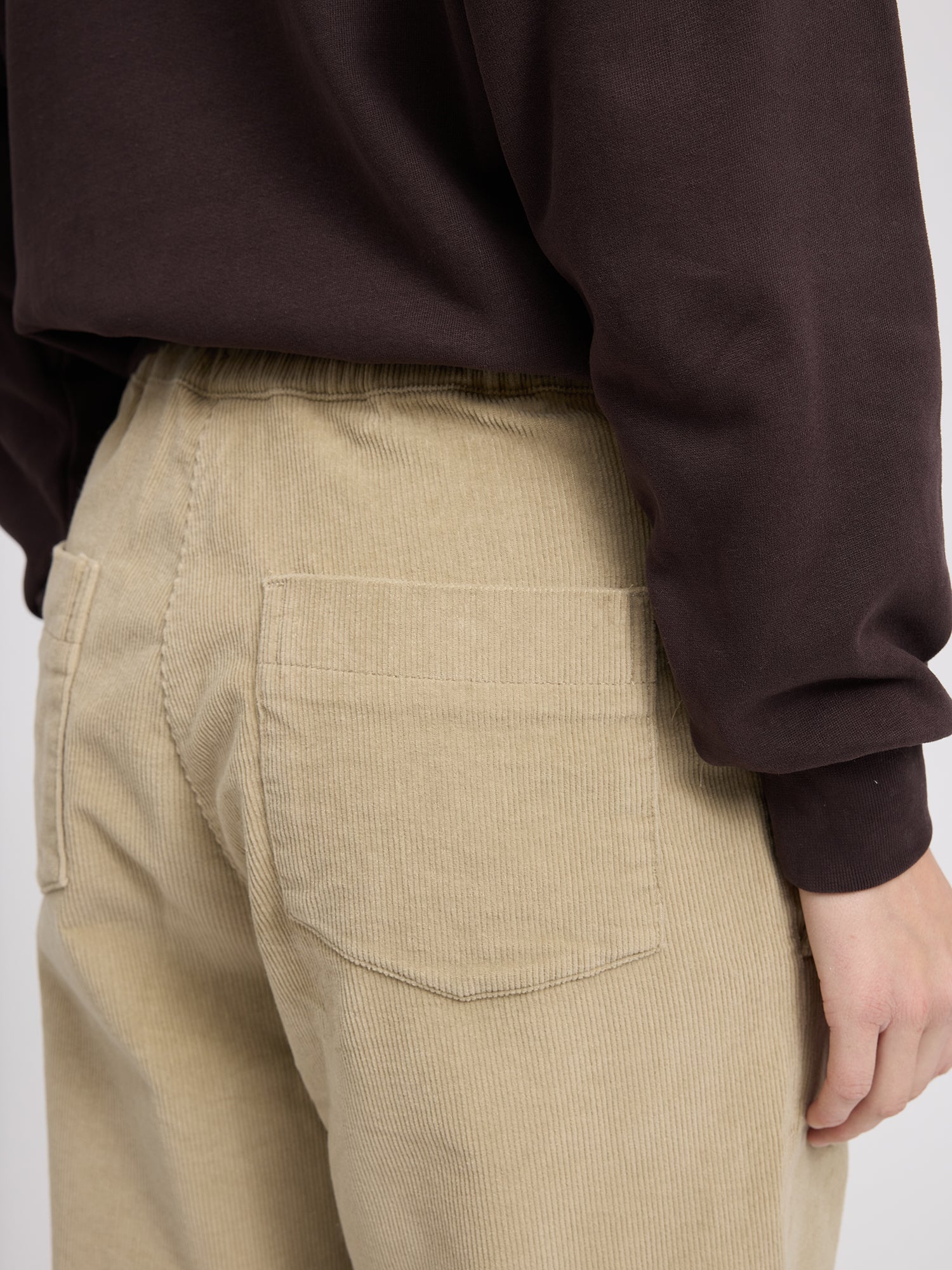 Pantaloni in velluto a coste cotone kaki chiaro | MAZINE