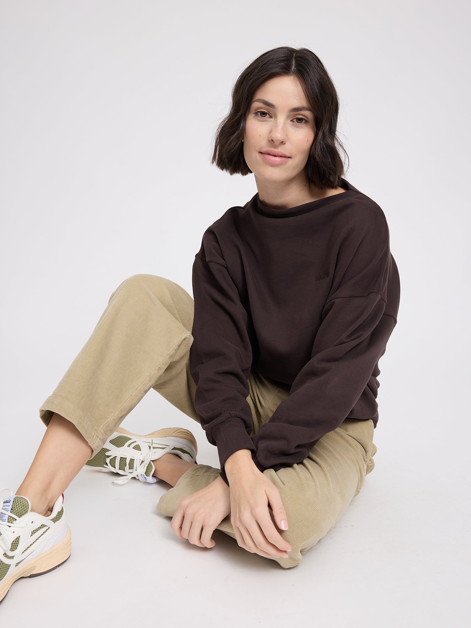 Pantaloni in velluto a coste cotone kaki chiaro | MAZINE