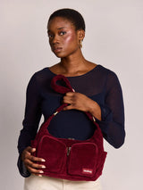Emile burgundy corduroy Shoulder bag | Hindbag