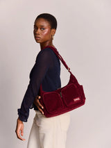 Emile burgundy corduroy Shoulder bag | Hindbag