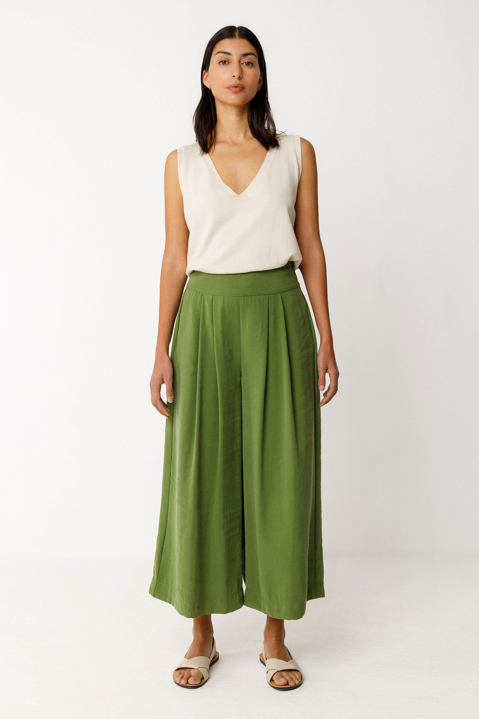 Trouser Enetz Dark Green Woman | Skfk
