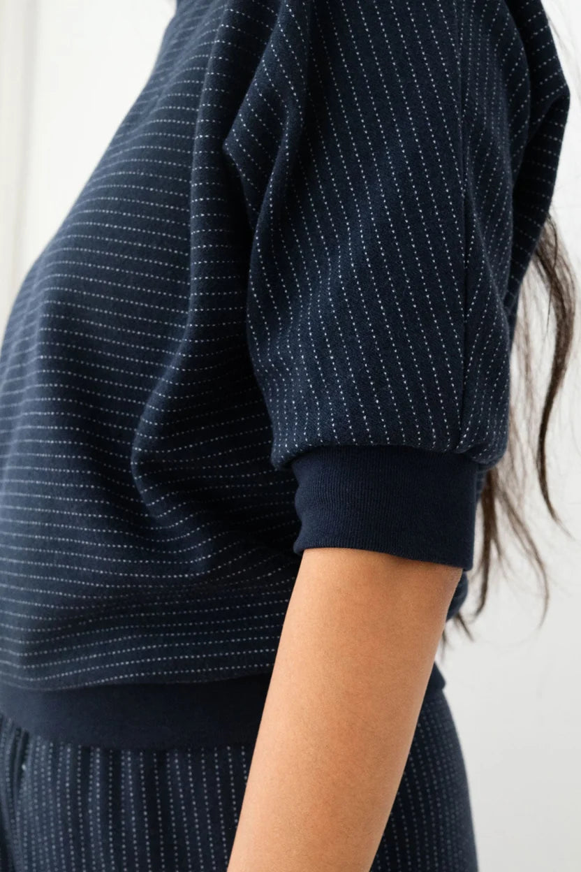 Faial Diplomatic gestreiftes Sweatshirt Marine | TWOTHIRDS