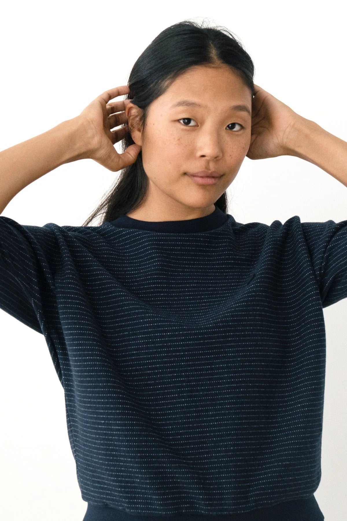 Faial Diplomatic gestreiftes Sweatshirt Marine | TWOTHIRDS