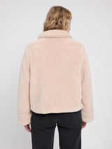 Jacke Knopf Kunstfell Natur Damen | MAZINE
