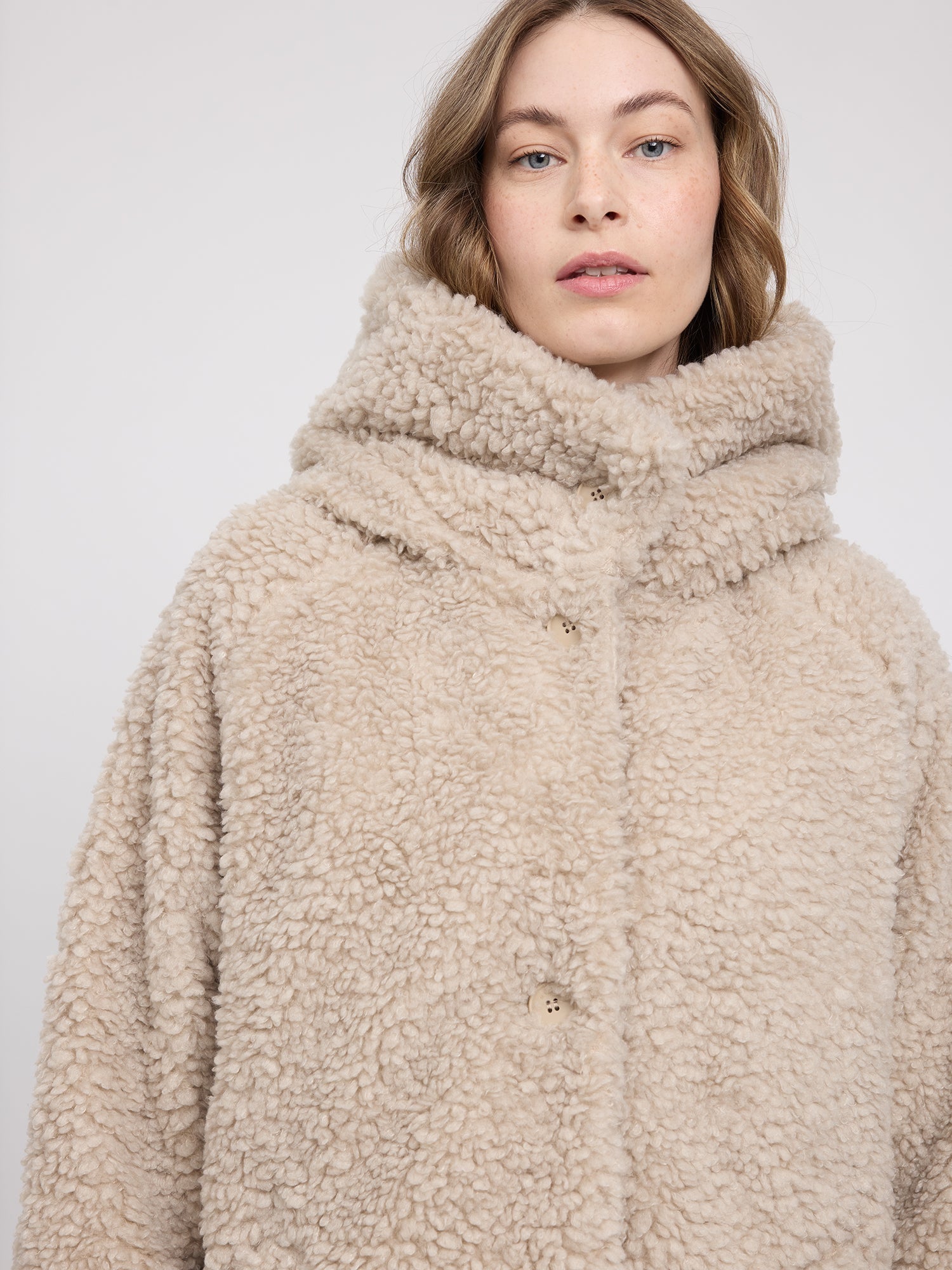 Coat Faux-Fur Natural Woman | MAZINE