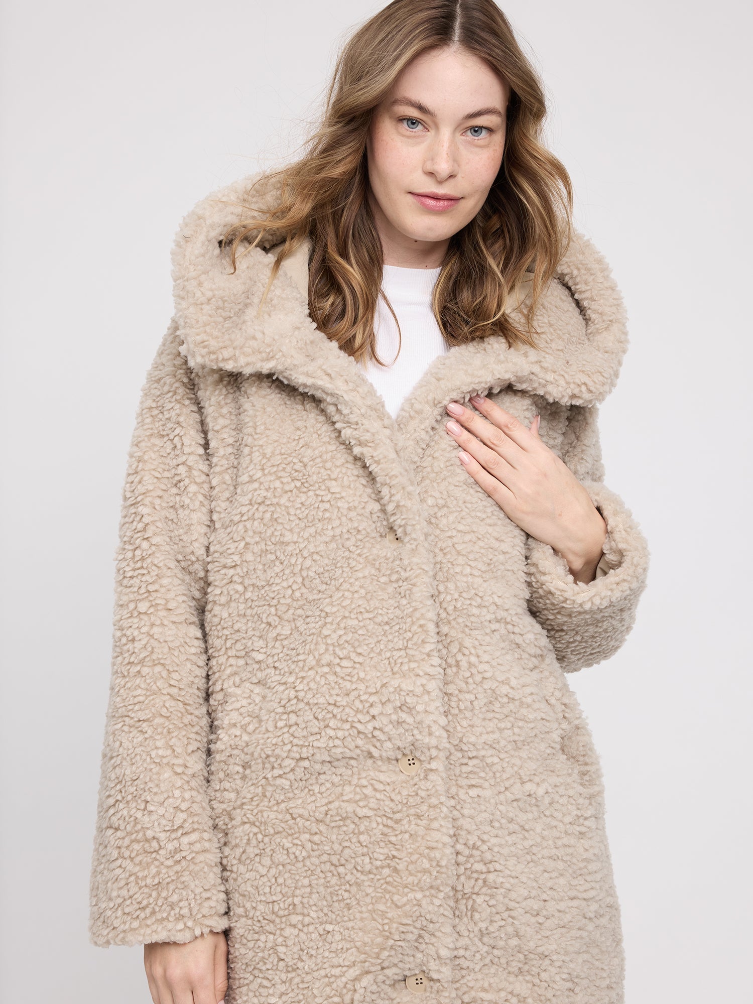 Coat Faux-Fur Natural Woman | MAZINE