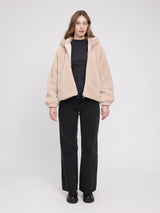 Kapuzenjacke Kunstfell Natur Damen | MAZINE