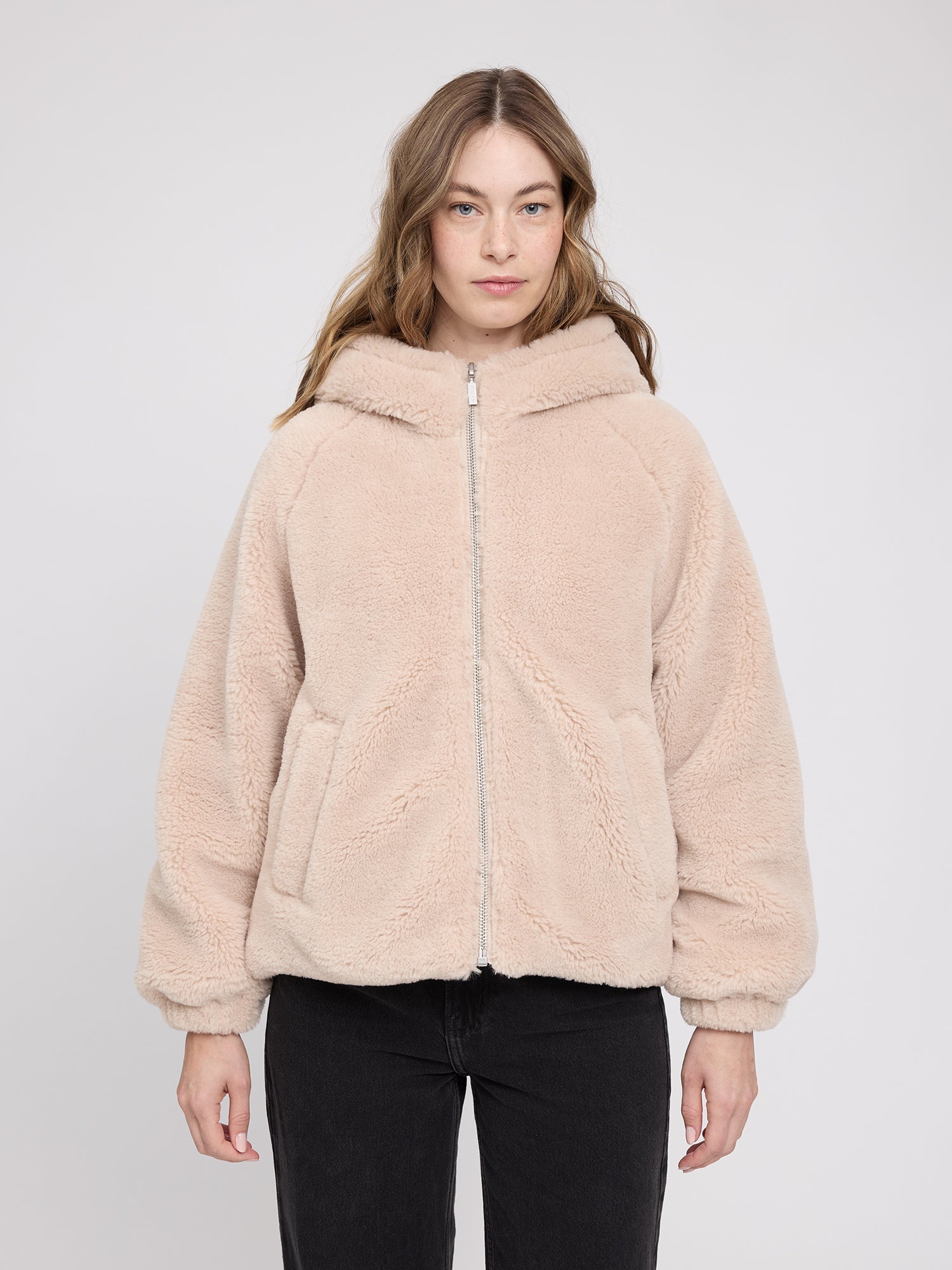 Kapuzenjacke Kunstfell Natur Damen | MAZINE