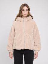 Kapuzenjacke Kunstfell Natur Damen | MAZINE