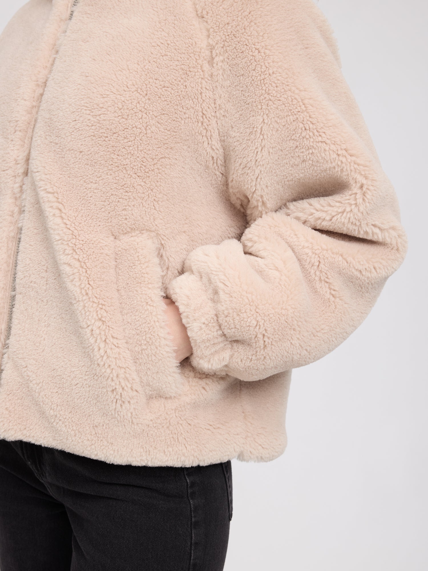 Kapuzenjacke Kunstfell Natur Damen | MAZINE