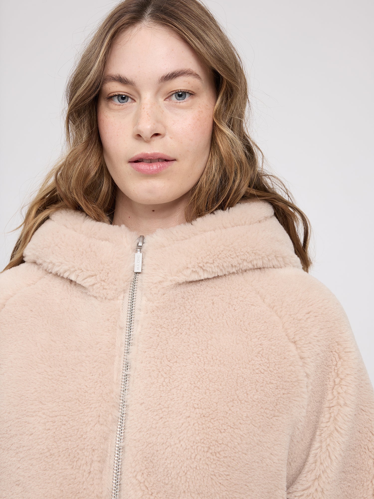 Kapuzenjacke Kunstfell Natur Damen | MAZINE