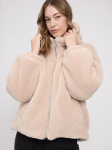 Kapuzenjacke Kunstfell Natur Damen | MAZINE