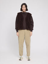 Vest Faux-Fur Black Coffee Woman | MAZINE