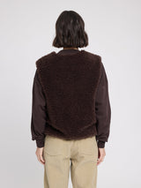 Vest Faux-Fur Black Coffee Woman | MAZINE