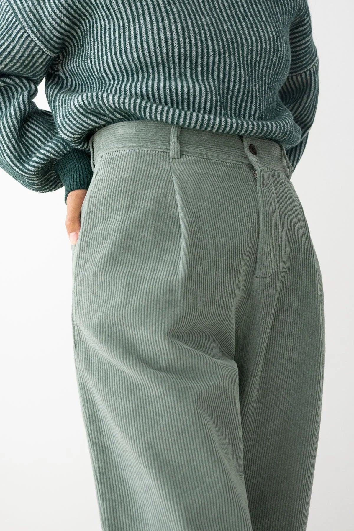 Haruku Corduroy Washed Green | TWOTHIRDS