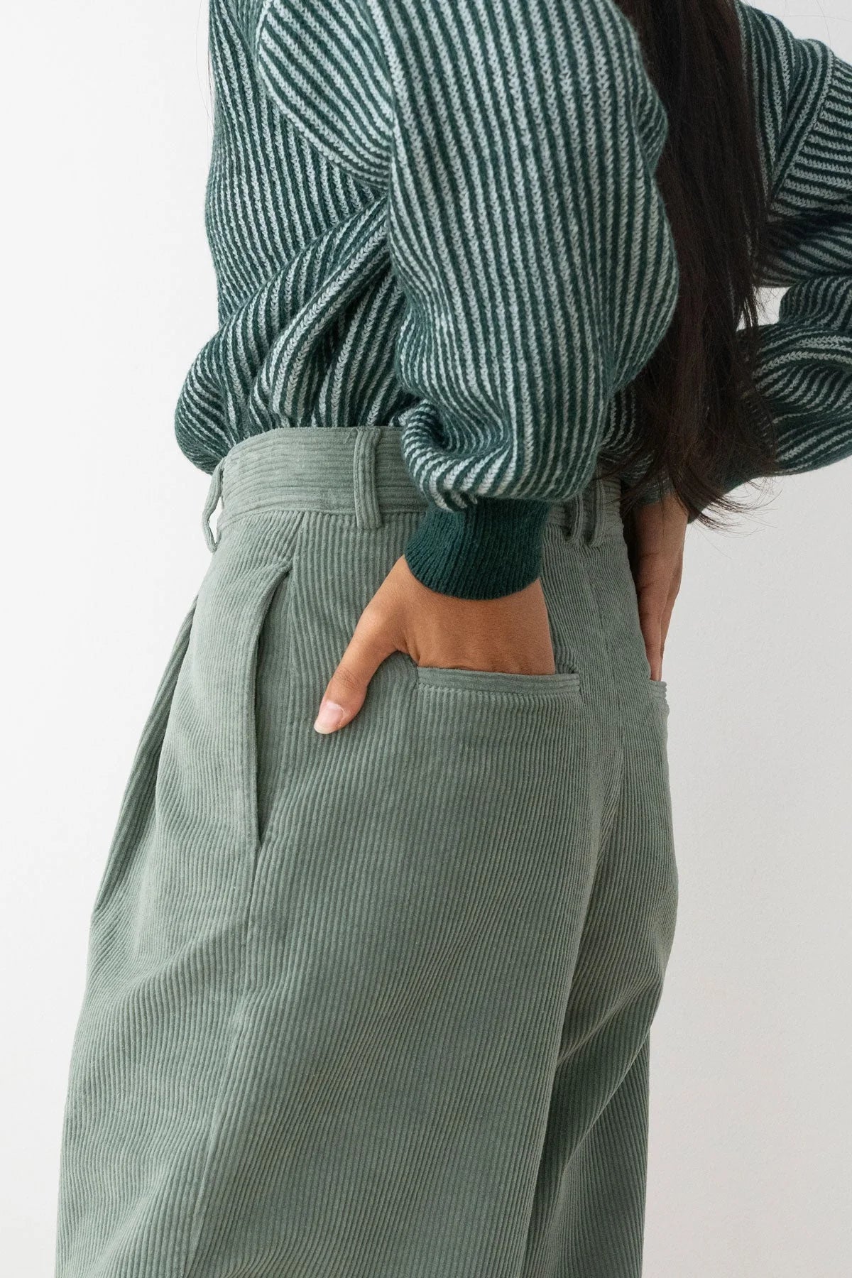 Haruku Corduroy Washed Green | TWOTHIRDS