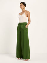 Pantaloni a gamba larga Garden Green | Lanius