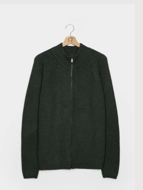 Cardigan Ippolito Green Cashmere Rigenerated | Rifò