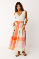 Midi Skirt Irama Multicolor Woman Cotton | Skfk