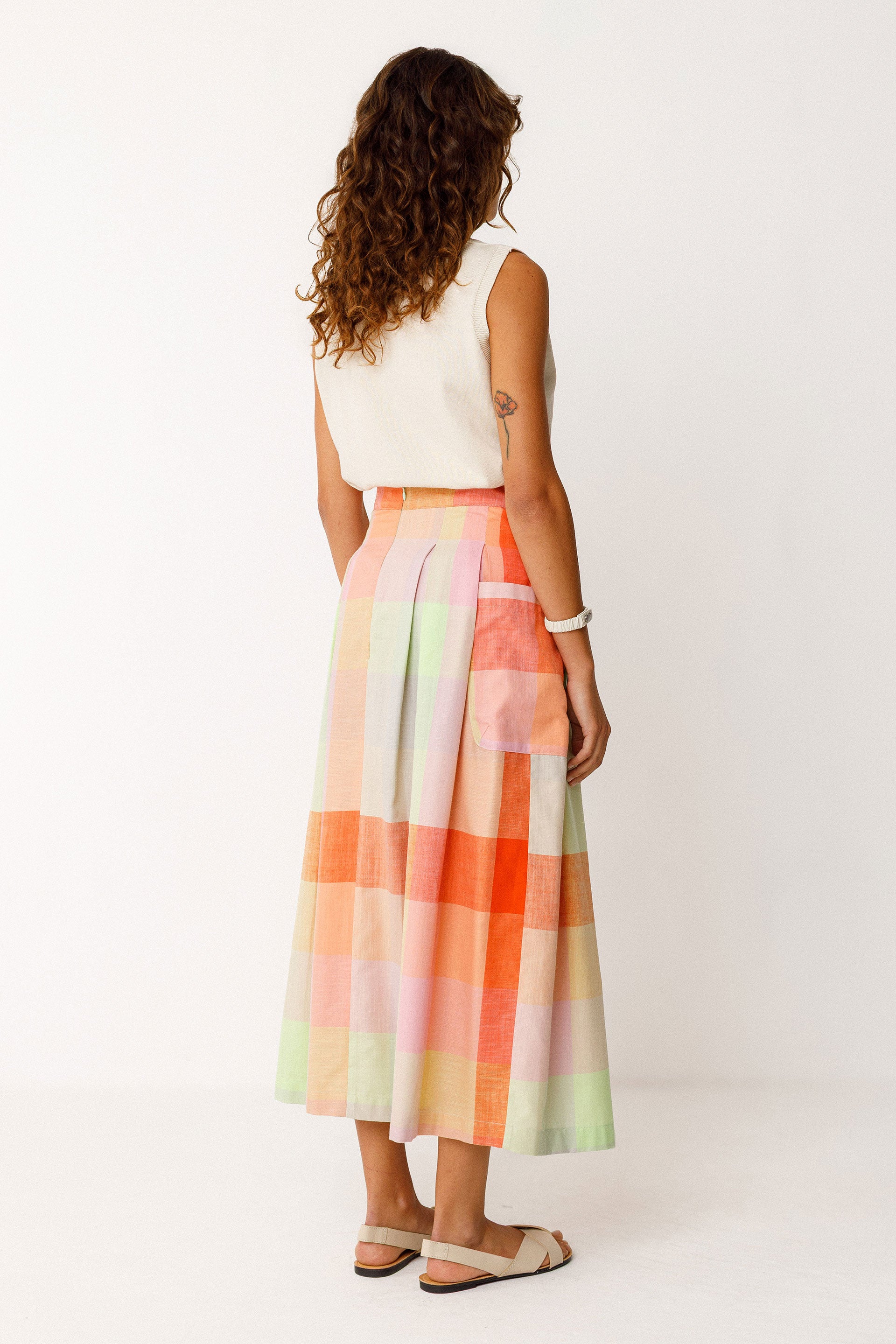 Midi Skirt Irama Multicolor Woman Cotton | Skfk