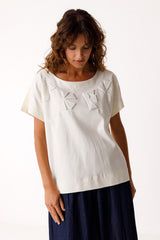 T-Shirt Iride Weiß Damen Gots Baumwolle | Skfk