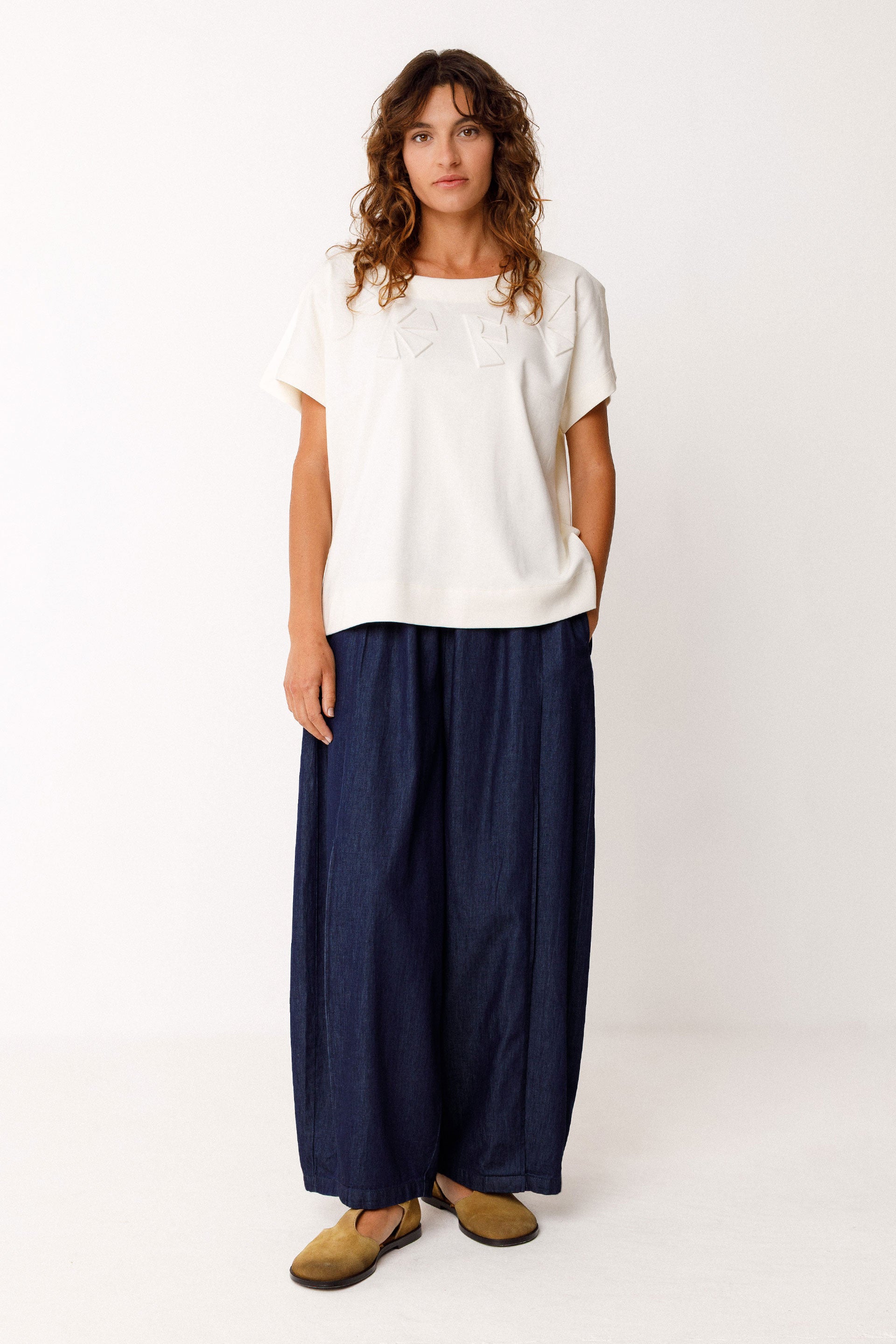 T-Shirt Iride Donna Bianca Cotone Gots | Skfk