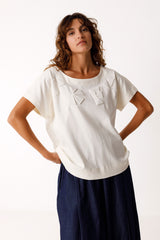 T-Shirt Iride Weiß Damen Gots Baumwolle | Skfk