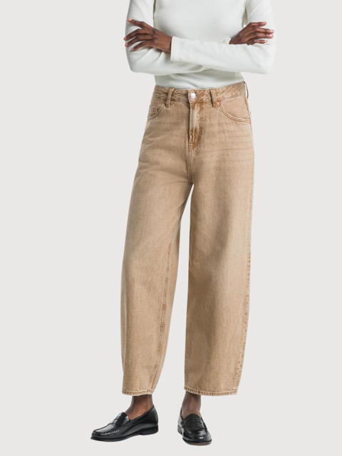 Leila beschnittene beige Frau Jeans | King Of Indigo