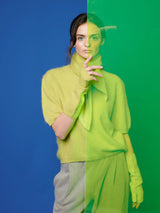 Pullover Short Sleeve in Cashmere - Lime | Another Brand