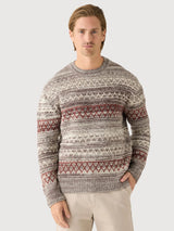 Strickpullover Braun Streifen Herren | Knowledge Cotton Apparel