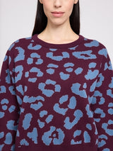 Pullover Leo Jacquard Burgundy/Blue | MAZINE