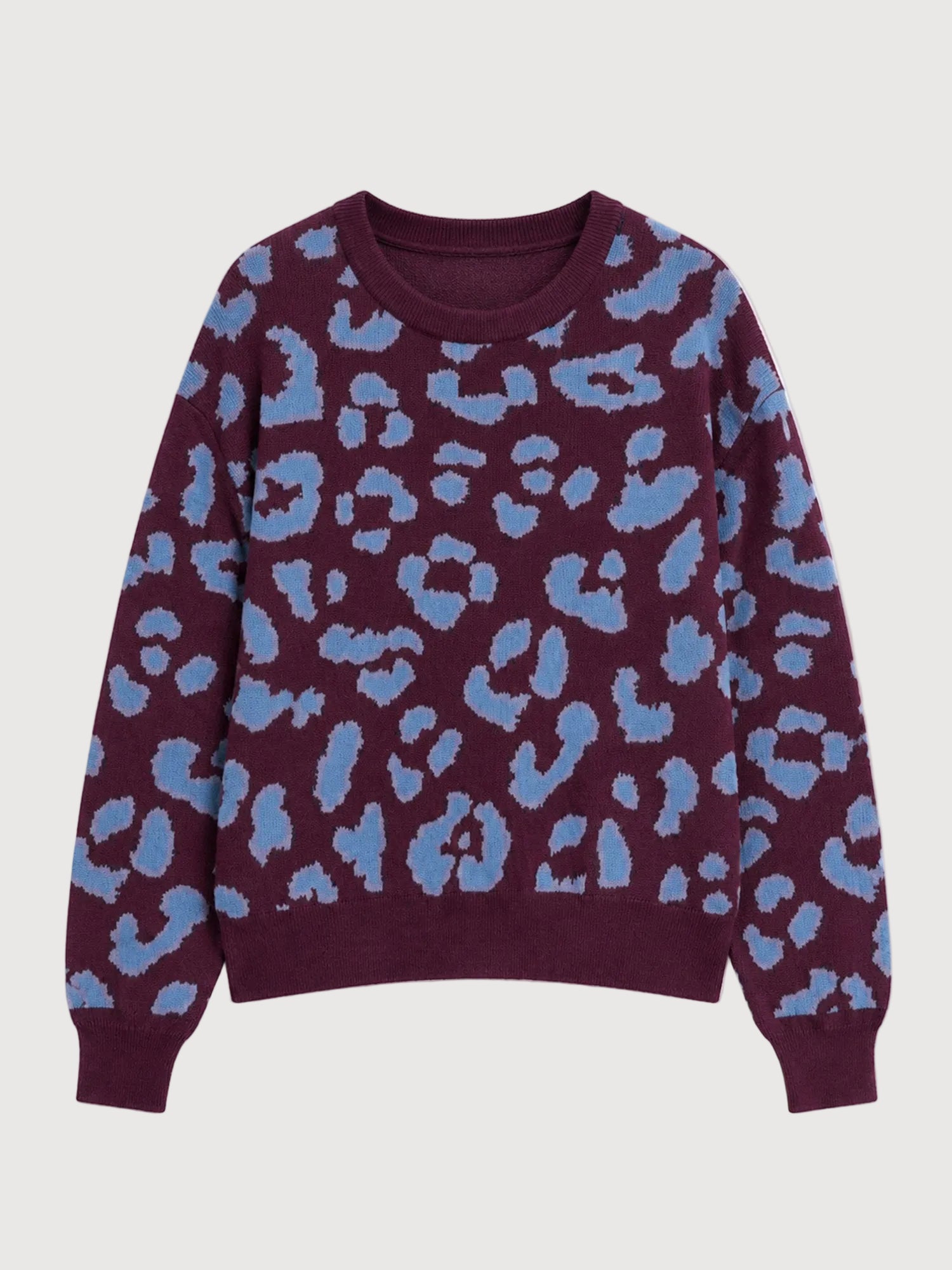 Pullover Leo Jacquard Burgundy/Blue | MAZINE