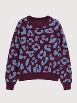 Pullover Leo Jacquard Burgundy/Blue | MAZINE