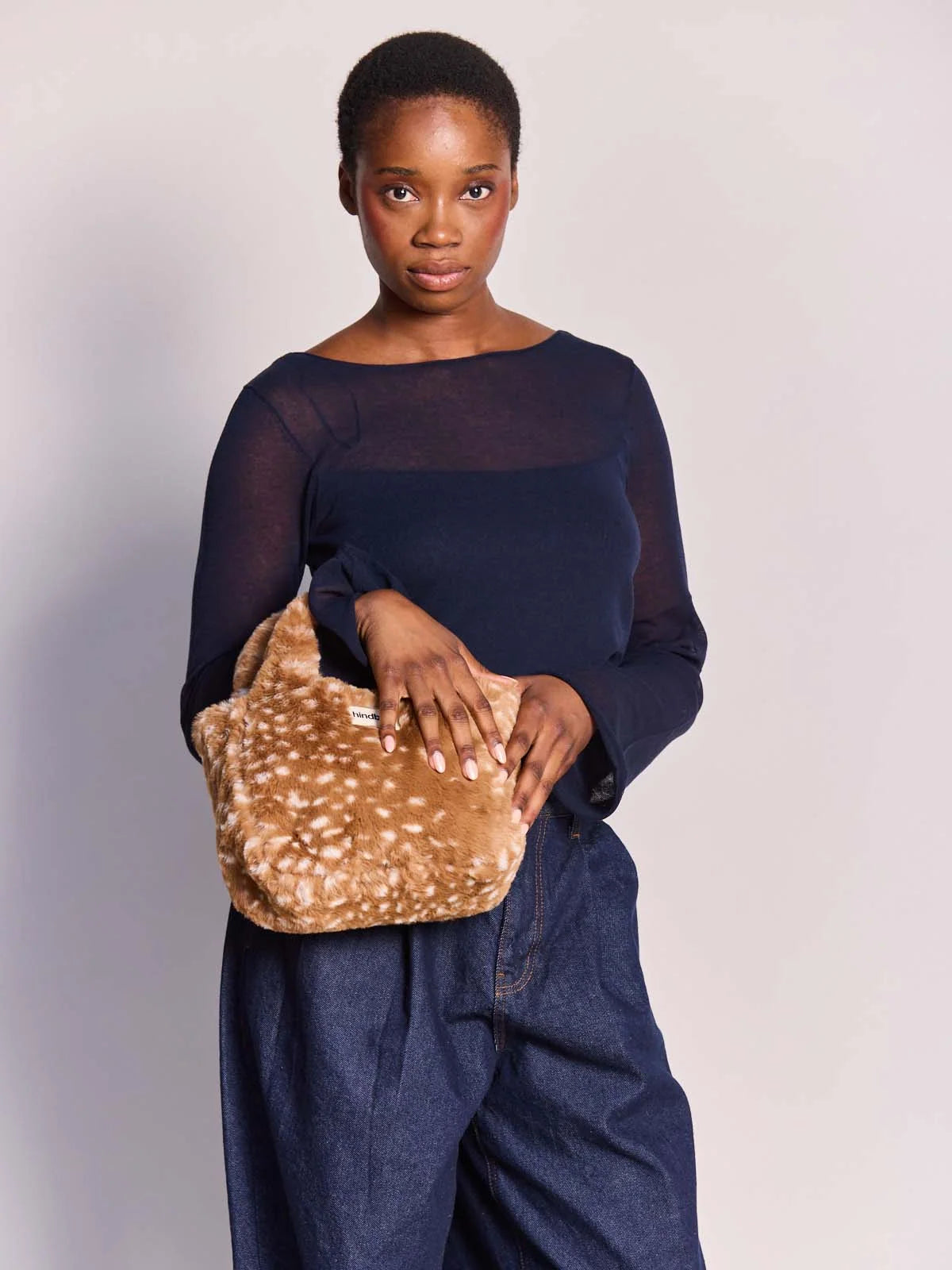 Louise fawn faux fur Crossbody | Hindbag