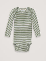 Baby Body Stripe Moss/Offwhite | SERENDIPITY