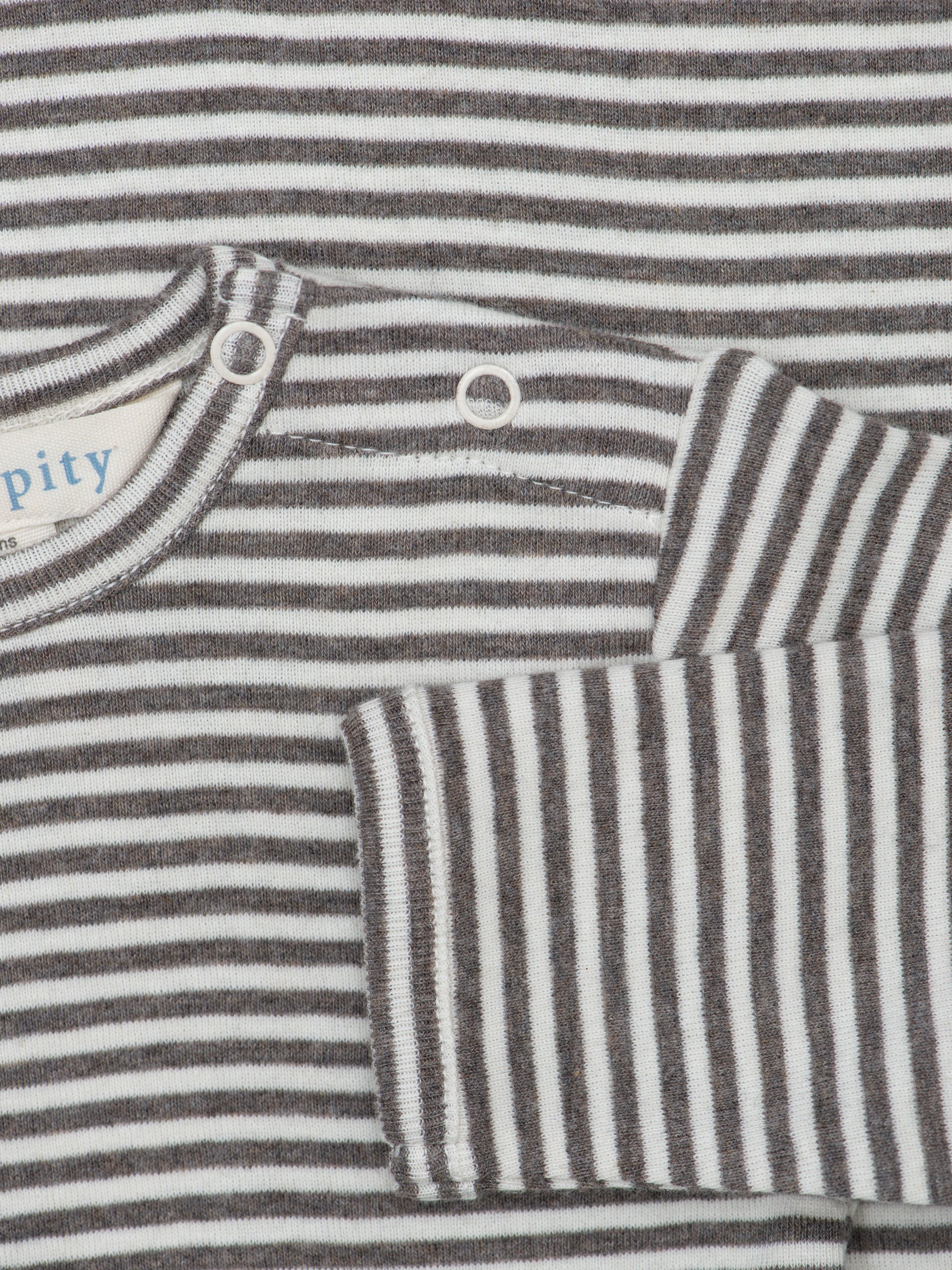 Baby-T-Shirt gestreift Soil/Offwhite | SERENDIPITY