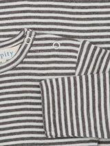 Baby-T-Shirt gestreift Soil/Offwhite | SERENDIPITY