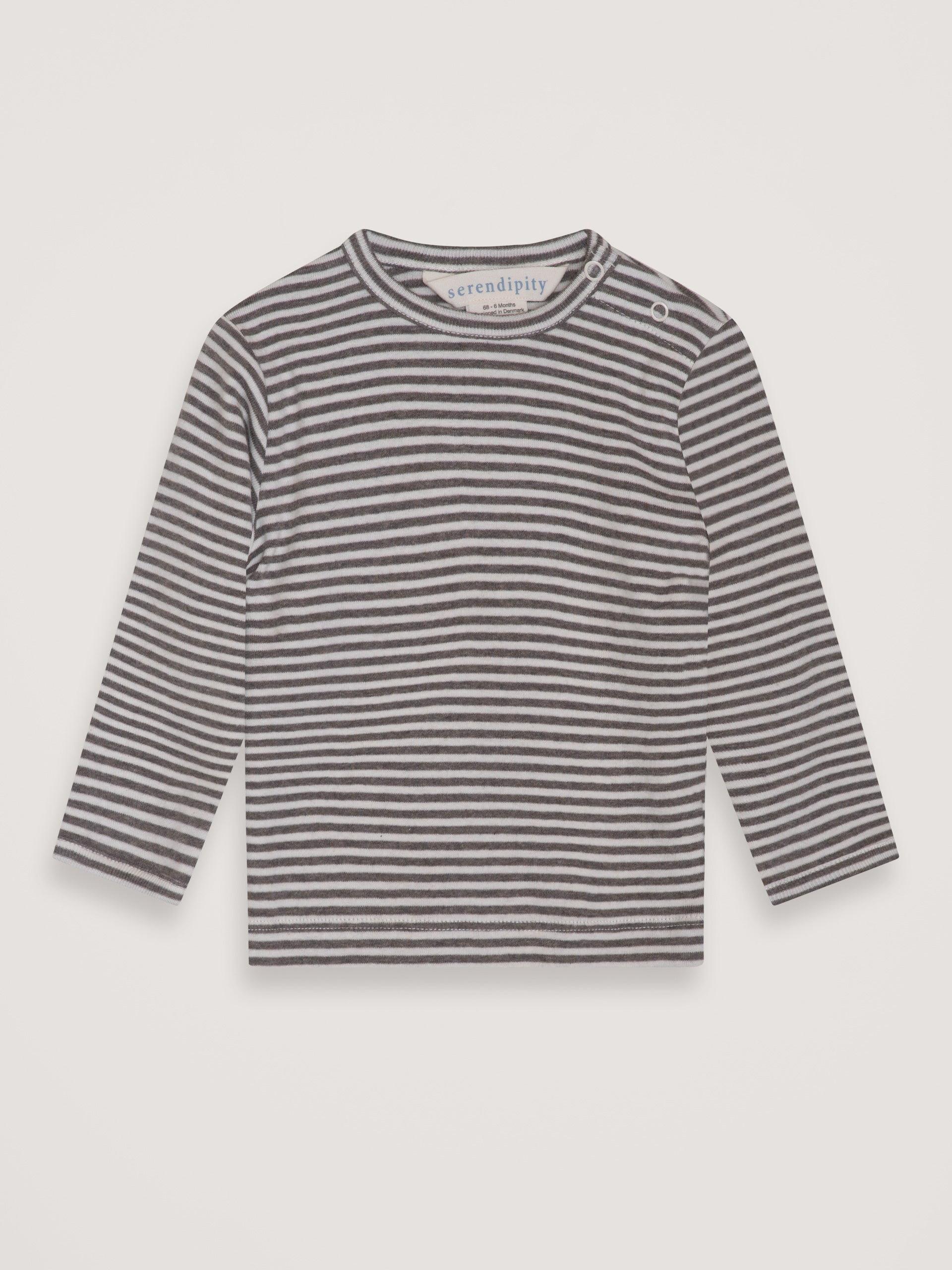 Baby-T-Shirt gestreift Soil/Offwhite | SERENDIPITY