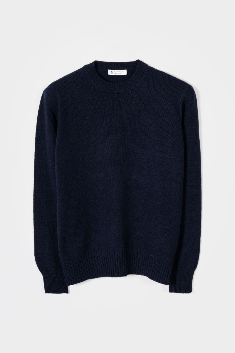 Edda Damen Rundhals-Pullover aus recyceltem Kaschmir – Blackberry Blue | Rifò