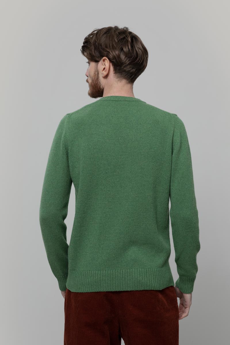 Romeo Men's Recycled Cashmere Crewneck Sweater – Chard Green | Rifò