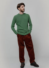 Romeo Men's Recycled Cashmere Crewneck Sweater – Chard Green | Rifò