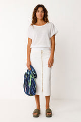 Gonna Maixi Cotone Biologico Bianco | Skfk