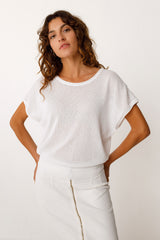 Gonna Maixi Cotone Biologico Bianco | Skfk