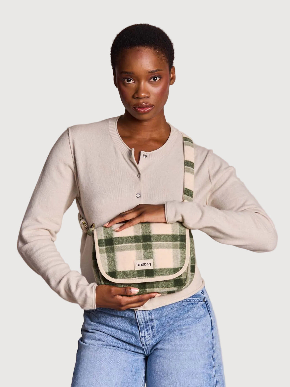 Margault tartan green Crossbody Bag | Hindbag