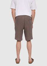 Shorts Regular Linen Man Grey Brown | Mazine